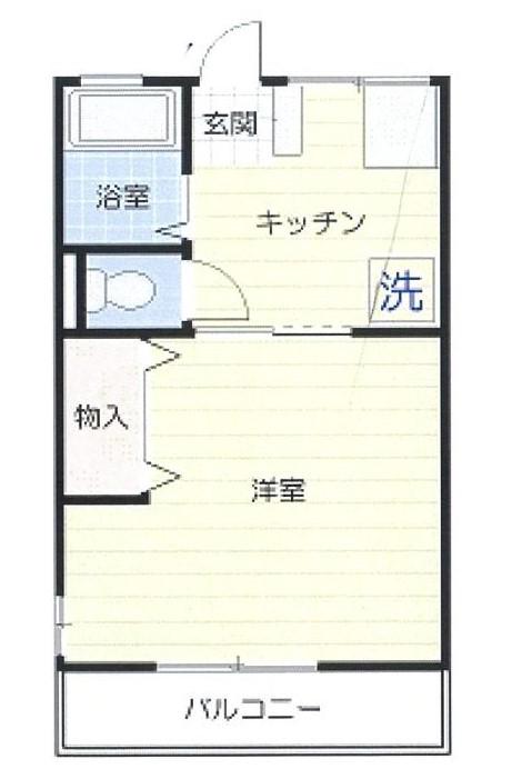 シティハイム八番館I(1K/1階)の間取り写真