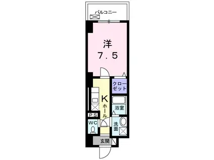 アシストみなと元町(1K/7階)の間取り写真