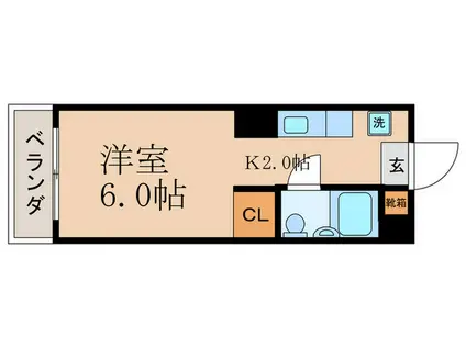 エルシティ大宅(1K/2階)の間取り写真