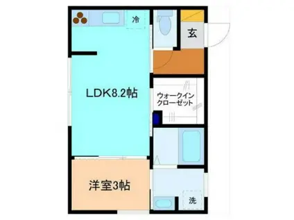 BIOS(1LDK/1階)の間取り写真