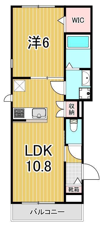 コーザ・ゴーフ(1LDK/1階)の間取り写真