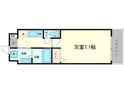 リヴィアスナンバエアリー(1K/2階)の間取り写真