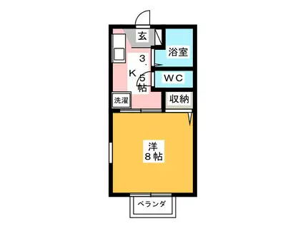 JR東海道本線 沼津駅 徒歩16分 2階建 築36年(1K/2階)の間取り写真