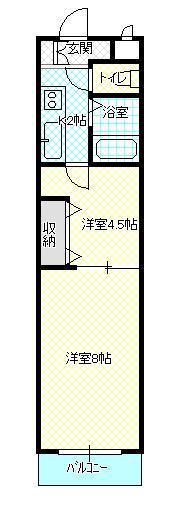 メゾンジュネスII(2K/1階)の間取り写真