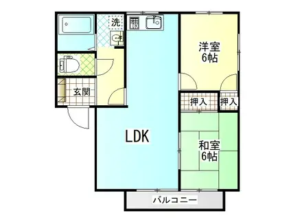 コスモスハイツ(2LDK/1階)の間取り写真