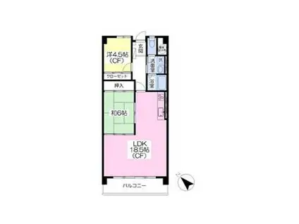 ウィンベルコーラス福島(2LDK/3階)の間取り写真