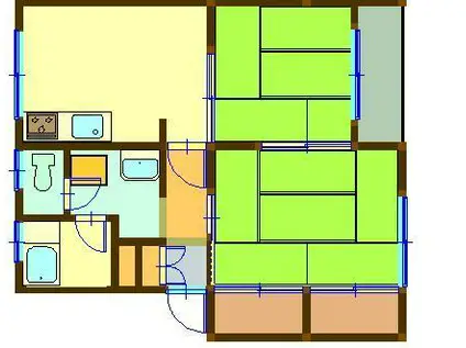 リーフルハイツ(2DK/2階)の間取り写真