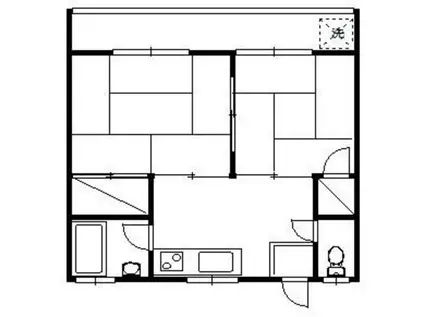 コーポ和光(2DK/2階)の間取り写真