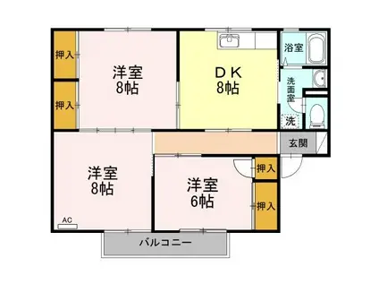 セジュールMG I(3DK/2階)の間取り写真