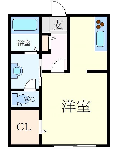 神和町壱番館(1K/2階)の間取り写真