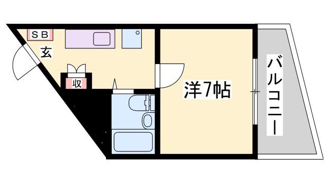 プレアール姫路山吹(1K/3階)の間取り写真