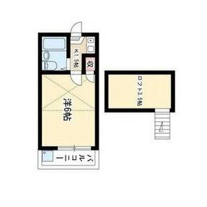 シーズンコート藤ヶ丘(1K/2階)の間取り写真