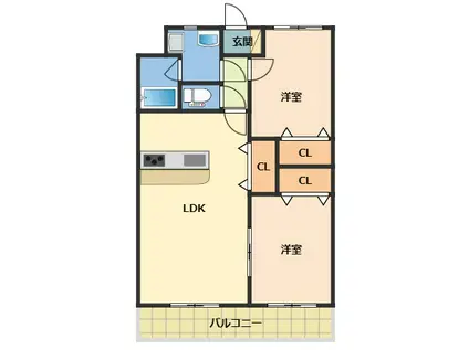サンパレス(2LDK/3階)の間取り写真
