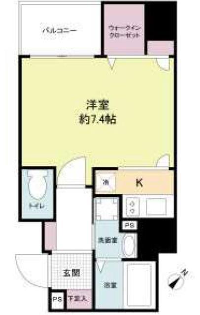 TOYOTOMI RESIDENCE INN 湊川公園(ワンルーム/7階)の間取り写真