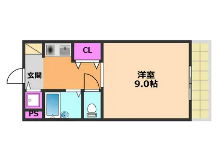 シティーコム高槻(1K/4階)の間取り写真