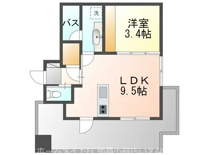 アルカンシエル美栄橋(1LDK/10階)の間取り写真