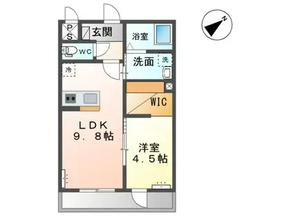 SPAZIO FELICE(1LDK/2階)の間取り写真