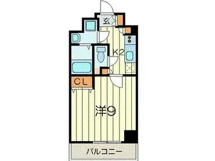 LABELLAVITA横浜大通公園(1K/9階)の間取り写真