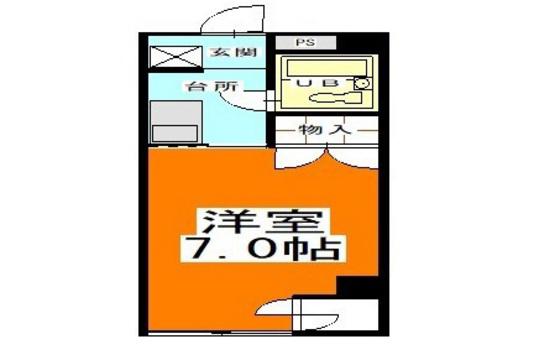 富田町共同ビル(1K/2階)の間取り写真