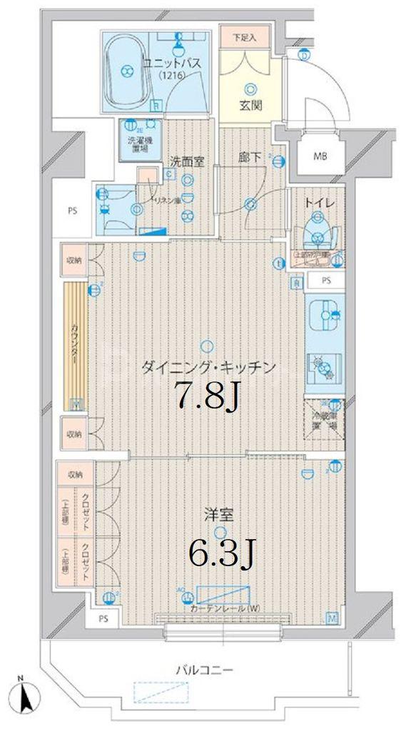 ルーブル上板橋(1DK/6階)の間取り写真