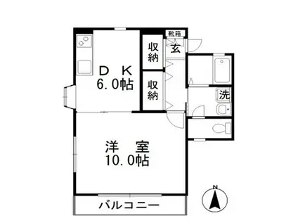 ジンジャーエールII(1DK/1階)の間取り写真
