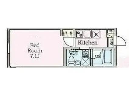 ビエンタ溝の口(1K/3階)の間取り写真
