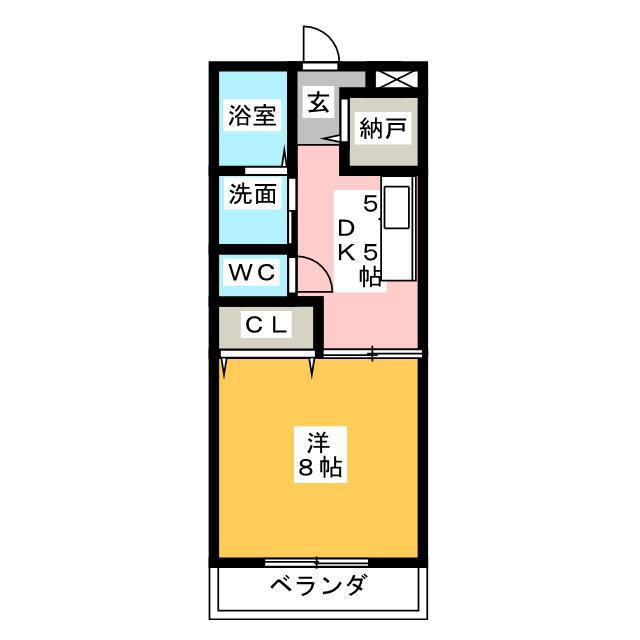 サンシャイン ベル2(1DK/2階)の間取り写真