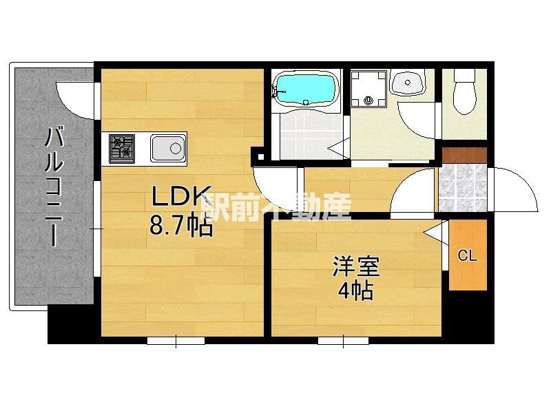 リアンシエルブルーJR香椎(1LDK/10階)の間取り写真