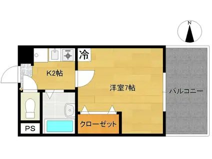 Tハウス久賀(1K/3階)の間取り写真