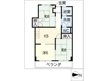 トヨダビル(3K/2階)の間取り写真