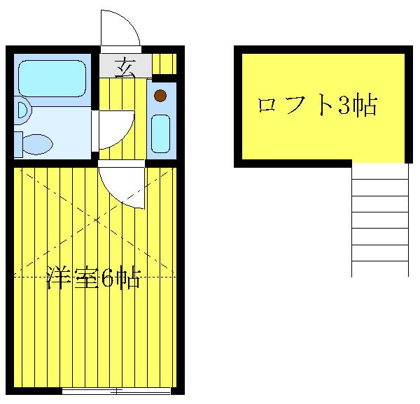 城山ハウス(1K/1階)の間取り写真