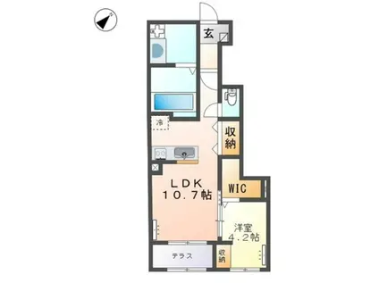 エスコートII(1LDK/1階)の間取り写真