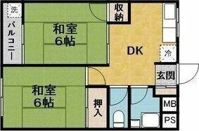 千里七尾マンション(2DK/5階)の間取り写真