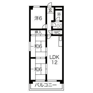 ニュータウン天白(3LDK/2階)の間取り写真
