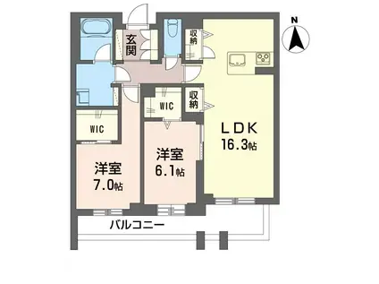ヴィラ・ルミエール(2LDK/2階)の間取り写真