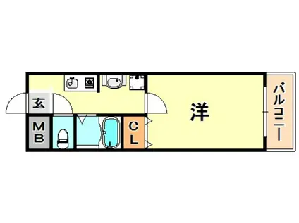 ルースデ六甲(1K/6階)の間取り写真