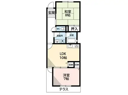 アイリス若松(2DK/1階)の間取り写真