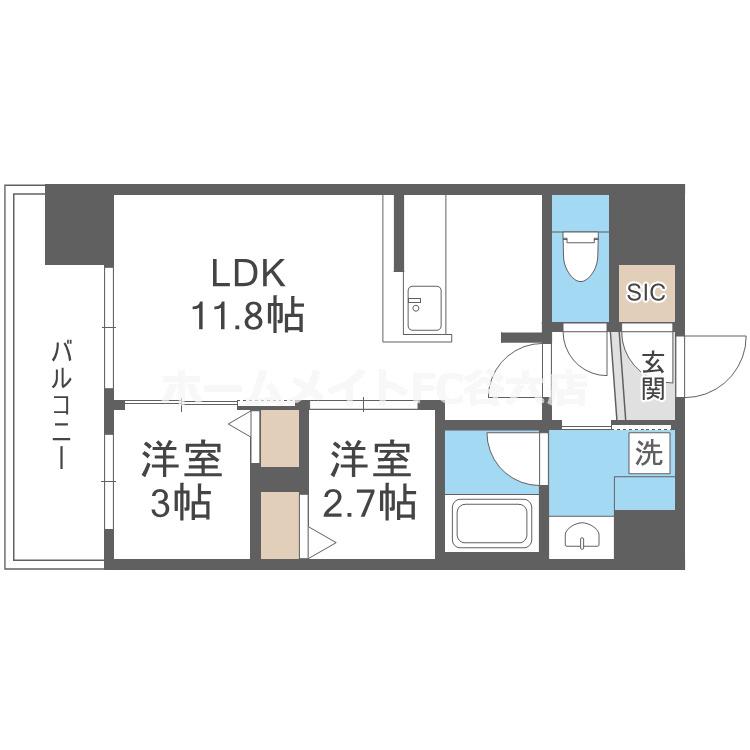 アーバングランデ新大阪(2LDK/6階)の間取り写真