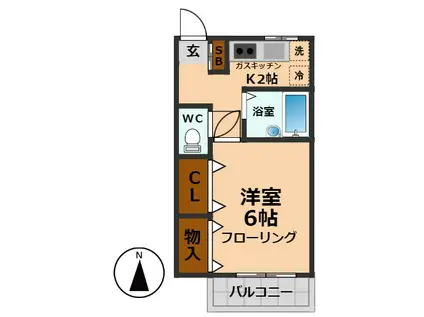 セジュール和泉(1K/1階)の間取り写真