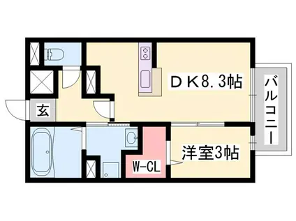 アーバンプラザII(1DK/1階)の間取り写真