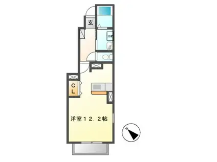 スイフヨウ(ワンルーム/1階)の間取り写真