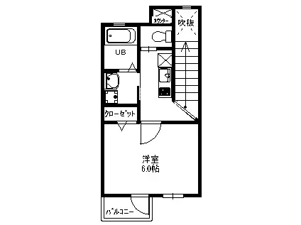 アンシャンテ(1K/2階)の間取り写真