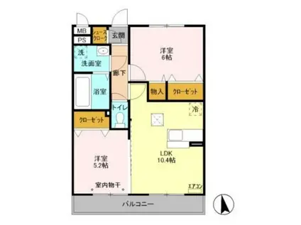 テラスガーデン(2LDK/3階)の間取り写真