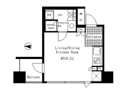 パークアクシス渋谷神南(ワンルーム/6階)の間取り写真