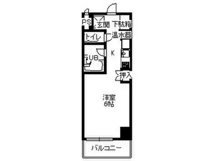 スカイクレスト(1K/2階)の間取り写真