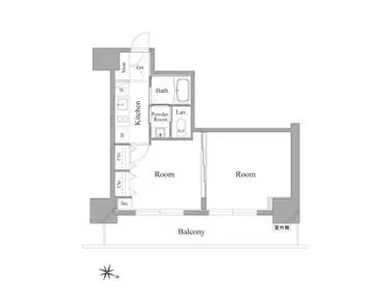 メゾン・ド・ヴィレ麻布台(2K/10階)の間取り写真