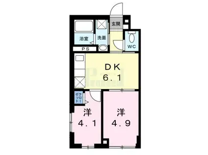 カステロ赤羽(2DK/3階)の間取り写真