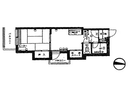 プレジデントハイム(1DK/2階)の間取り写真