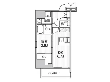 SYFORME大井町II(1DK/4階)の間取り写真