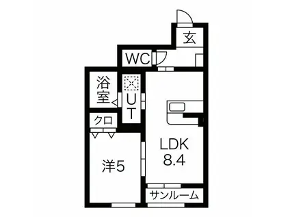 セレッソ袖野田(1LDK/1階)の間取り写真